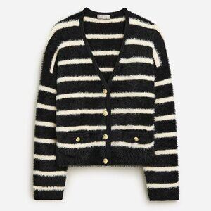 J. Crew sweater lady jacket in striped brushed yarn